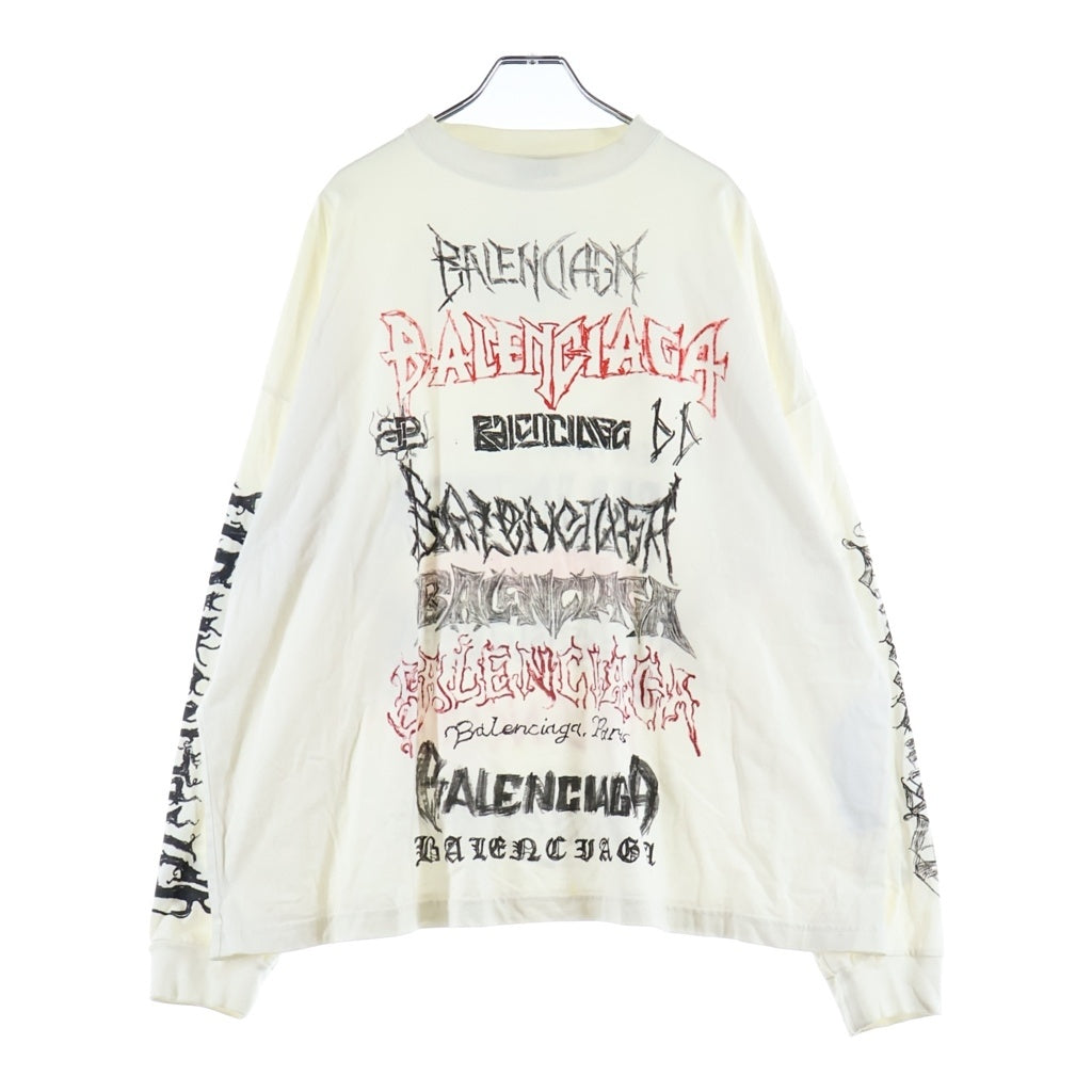 BALENCIAGA(バレンシアガ) 24SS DIY METAL L/S T-SHIR ディーアイワイ メタルロゴ 長袖カットソー ホワイト 699191 TPV02