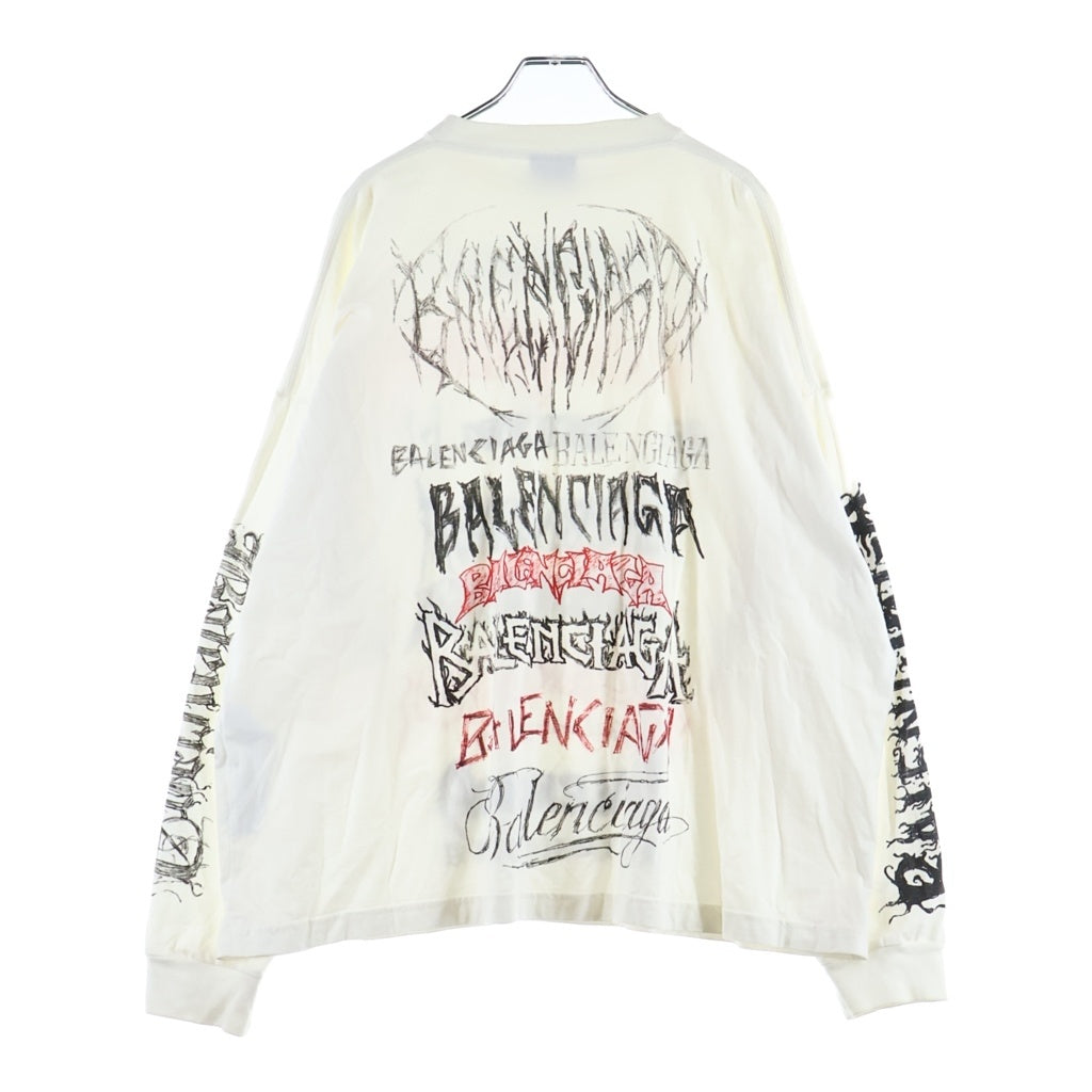 BALENCIAGA(バレンシアガ) 24SS DIY METAL L/S T-SHIR ディーアイワイ メタルロゴ 長袖カットソー ホワイト 699191 TPV02