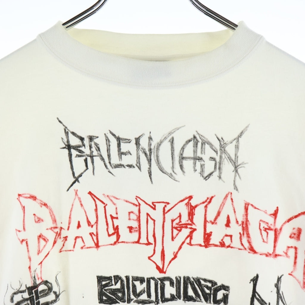 BALENCIAGA(バレンシアガ) 24SS DIY METAL L/S T-SHIR ディーアイワイ メタルロゴ 長袖カットソー ホワイト 699191 TPV02