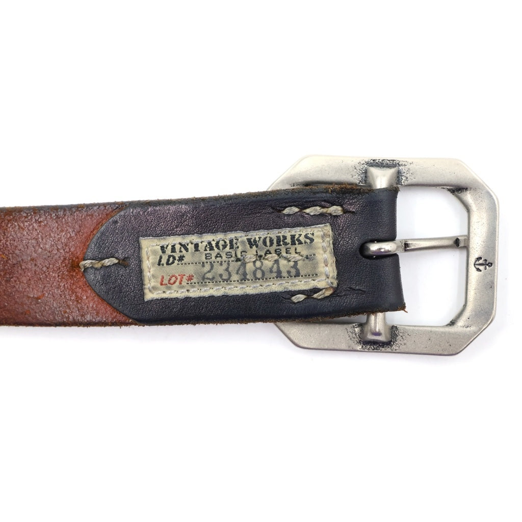 Vintage Works(ヴィンテージワークス) LEATHER BELT 7HOLE 7ホール 茶芯レザーベルト ブラック/ブラウン DH5726