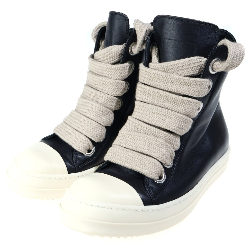 Rick Owens(リックオウエンス) 26AW JUMBOLACE SNEAKERS ジャンボレース レザーハイカットスニーカー ブラック RU02F4892LCOW2-BLK-MILK-MILK