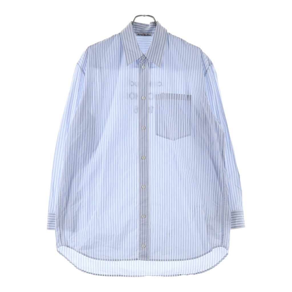Acne Studios(アクネ ストゥディオズ) 25AW BUTTON-UP-SHIRT バックロゴ ボタンアップ長袖ストライプシャツブルー/ホワイト FN-UX-SHIR000064