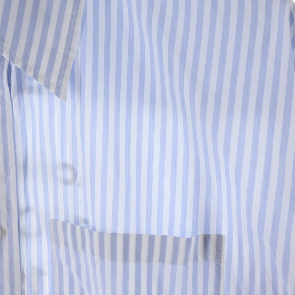 Acne Studios(アクネ ストゥディオズ) 25AW BUTTON-UP-SHIRT バックロゴ ボタンアップ長袖ストライプシャツブルー/ホワイト FN-UX-SHIR000064