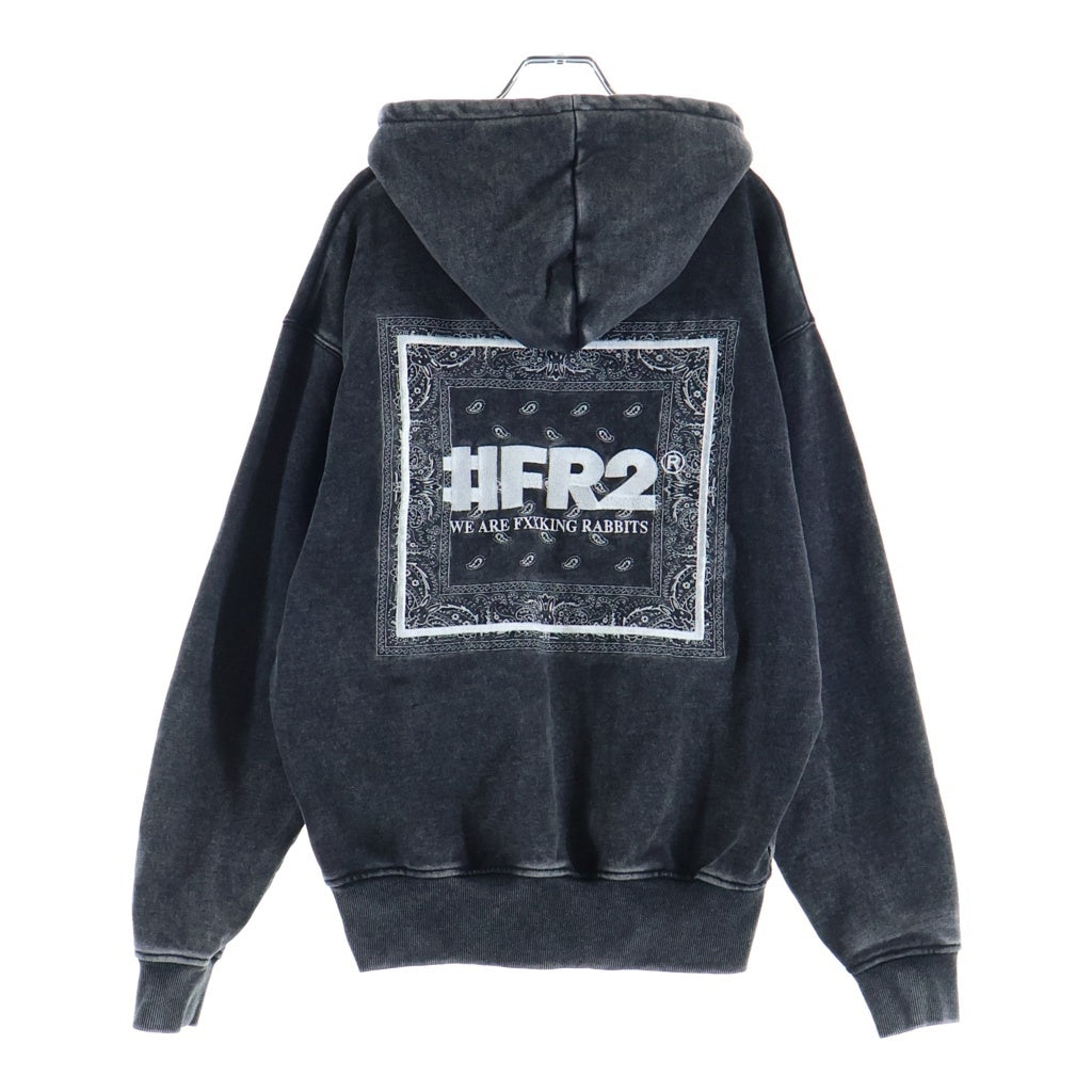 FR2(エフアールツー) Wash Embroidery Hoodie ウォッシュ加工 スウェットパーカー グレー FRC3934