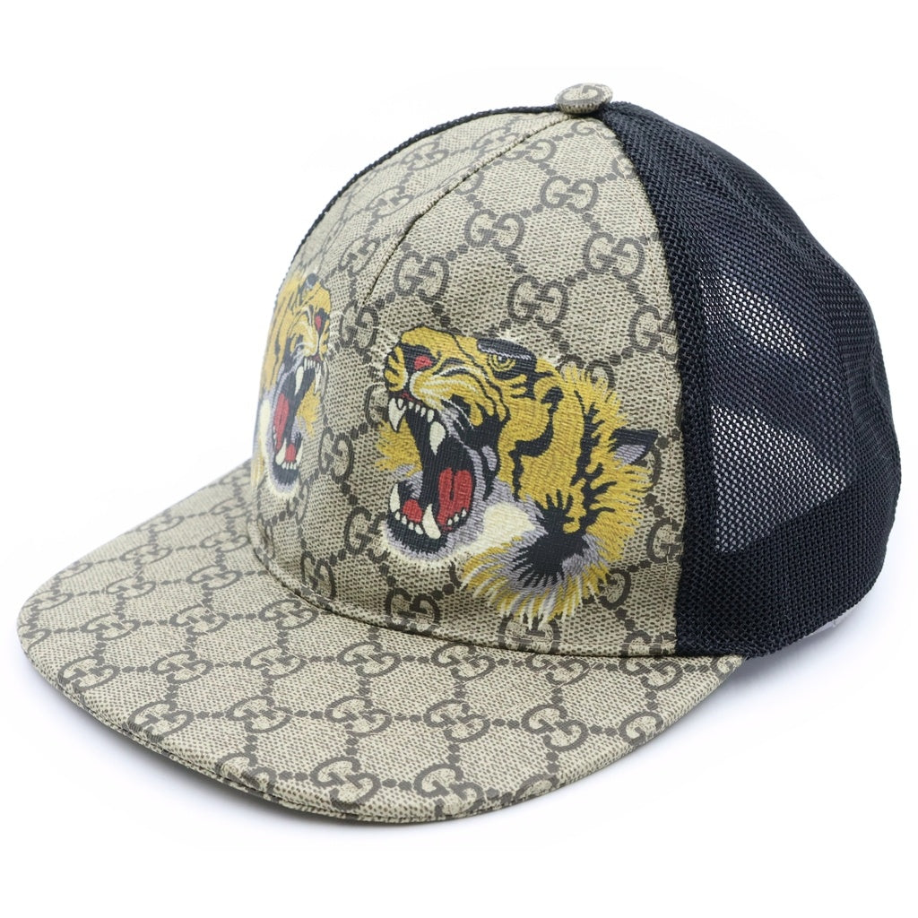 GUCCI(グッチ) GGスプリーム タイガープリント メッシュキャップ 帽子 ベージュ 426887