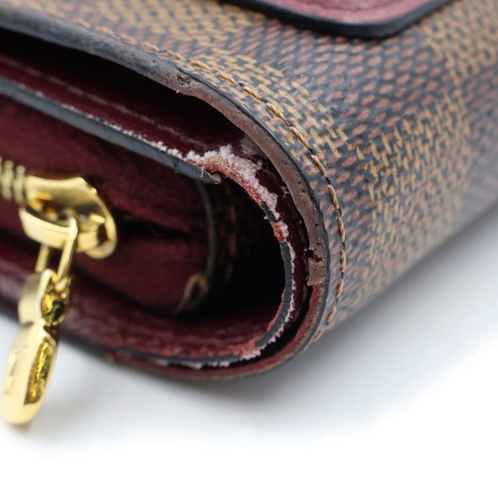LOUIS VUITTON(ルイヴィトン) ポルトフォイユ・ジュリエット レザーウォレット 2つ折り財布 レッド/ブラウン N60381 レディース