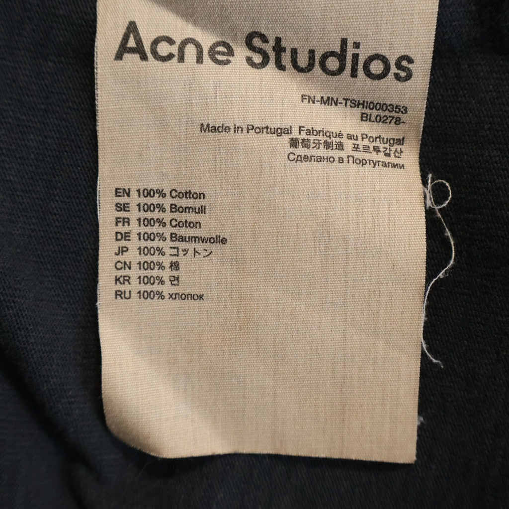 Acne Studios(アクネ ストゥディオズ) 22SS LOGO TEE ロゴプリント クルーネック半袖カットソーTシャツ ブラック FN-MN-TSHI000353