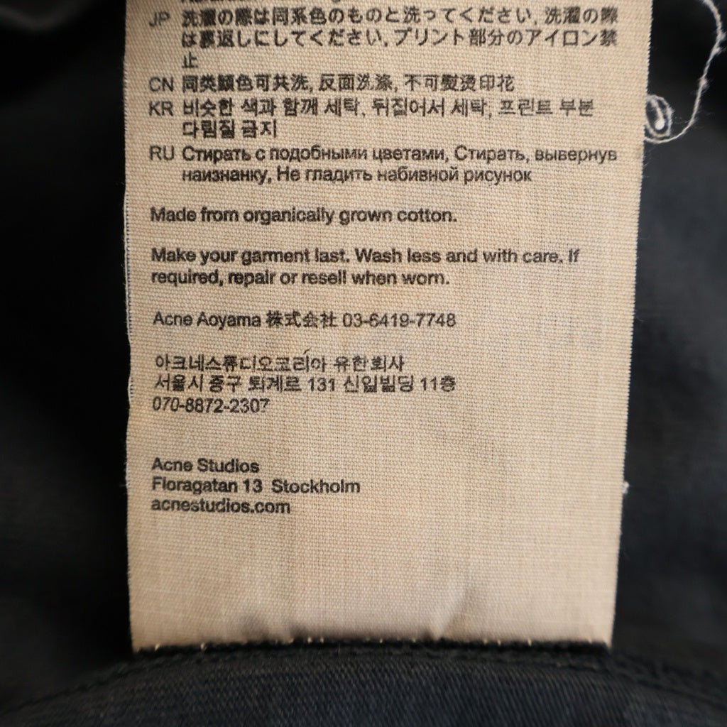 Acne Studios(アクネ ストゥディオズ) 22SS LOGO TEE ロゴプリント クルーネック半袖カットソーTシャツ ブラック FN-MN-TSHI000353