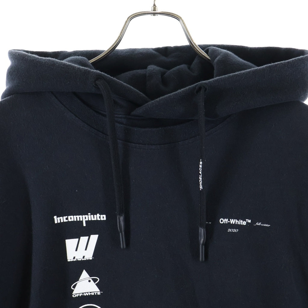 OFF-WHITE(オフホワイト) 19AW Diag Mariana Double Tee Hoodie ダイアグマリアナ レイヤード パーカー プルオーバーフーディー ブラック OMAB033E19185005