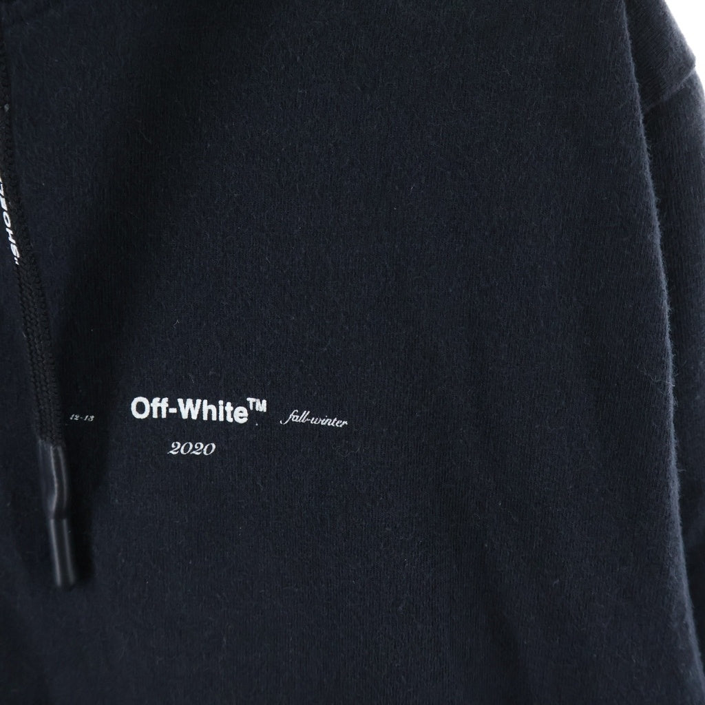 OFF-WHITE(オフホワイト) 19AW Diag Mariana Double Tee Hoodie ダイアグマリアナ レイヤード パーカー プルオーバーフーディー ブラック OMAB033E19185005