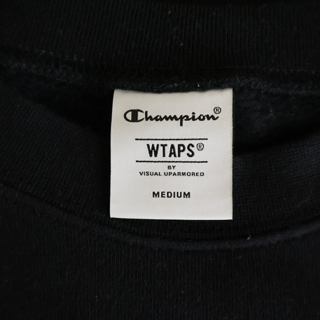 WTAPS(ダブルタップス) ×CHAMPION ACADEMY CREW NECK フロントアカデミープリント クルーネックスウェットトレーナー ブラック C8-B024