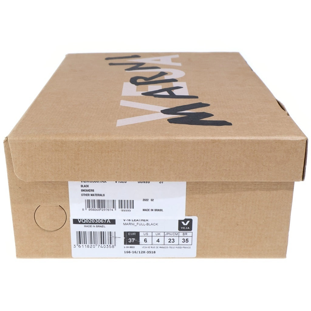 MARNI(マルニ) ×VEJA HIGH CUT SNEAKERS V-15 総柄プリント レザーハイカットスニーカー レディース ブラック/ホワイト VQMS3067AX-V1520-00N99