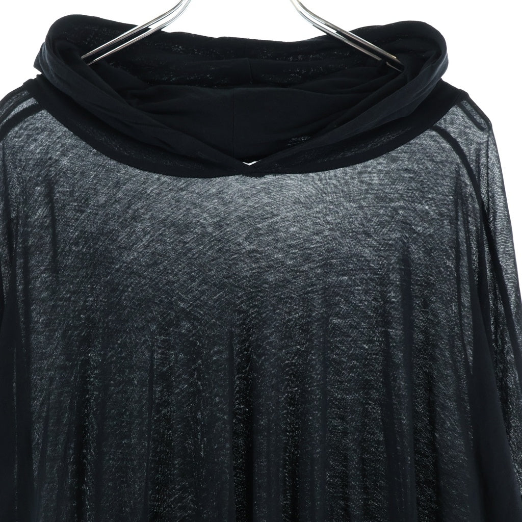 NO BRAND(ノーブランド) 17SS AREA BY BARBARA BOLOGNA LRX HOODIE エリアバイバーバラ・ボローニャ 長袖ドレープシアーフーディー ブラック H6S-11N