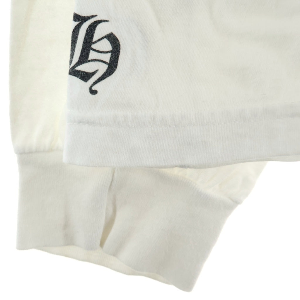 CHROME HEARTS(クロムハーツ) SCROLL LOGO USA L/S TEE バックスクロールラベルUSAプリント クルーネック長袖カットソーTシャツ ホワイト