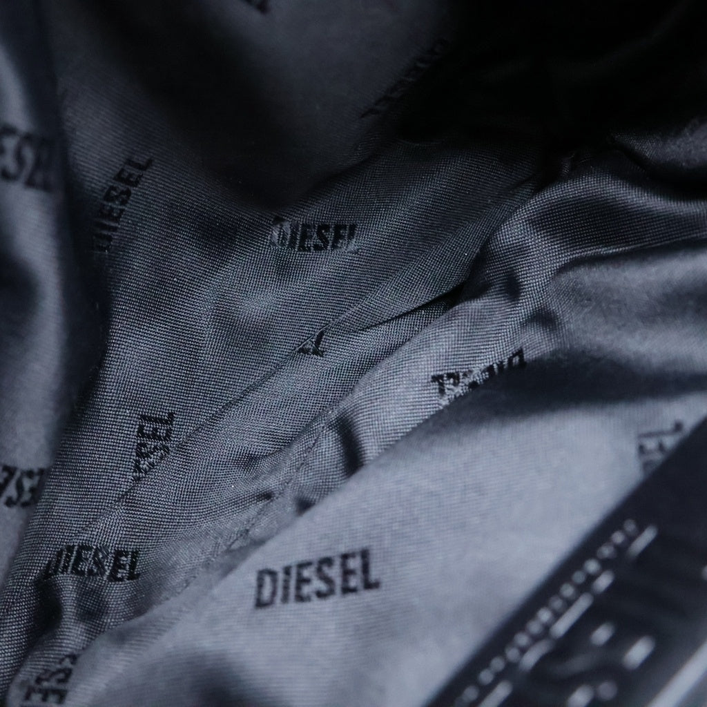 DIESEL(ディーゼル) ラインストーンロゴ キルティング デニムチェーンショルダーバッグ ブラック レディース