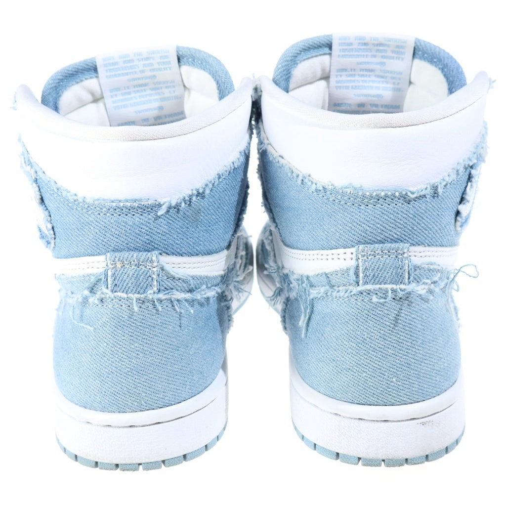 NIKE(ナイキ) Air Jordan High OG Denim エア ジョーダン 1 レトロ ハイ オリジナル デニム ハイカットスニーカー US6/23cm ホワイト/ブルー DM9036-104 レディース