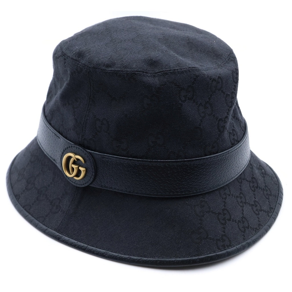 GUCCI(グッチ) GGキャンバス バケットハット ブラック 576587 4HG53 レディース