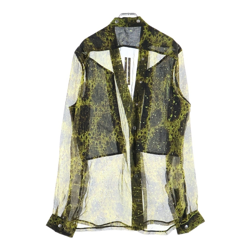 Rick Owens(リックオウエンス) 25SS LARRY FOGPOCKET SHIRT ラリーシャツ グリーン RU01E5287-SP1