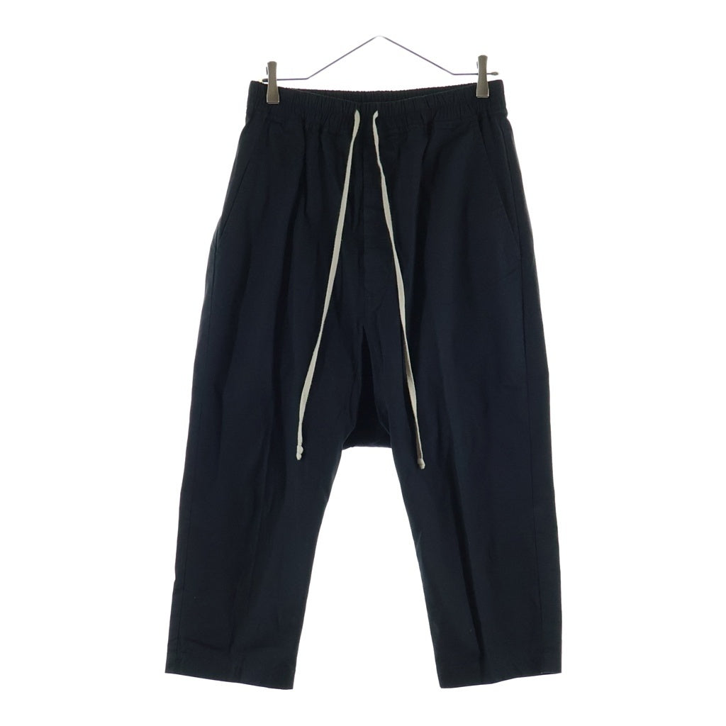 Rick Owens(リックオウエンス) 25SS DRAWSTRING CROPPED PANTS クロップド サルエルパンツ ブラック RU01E5381-TE