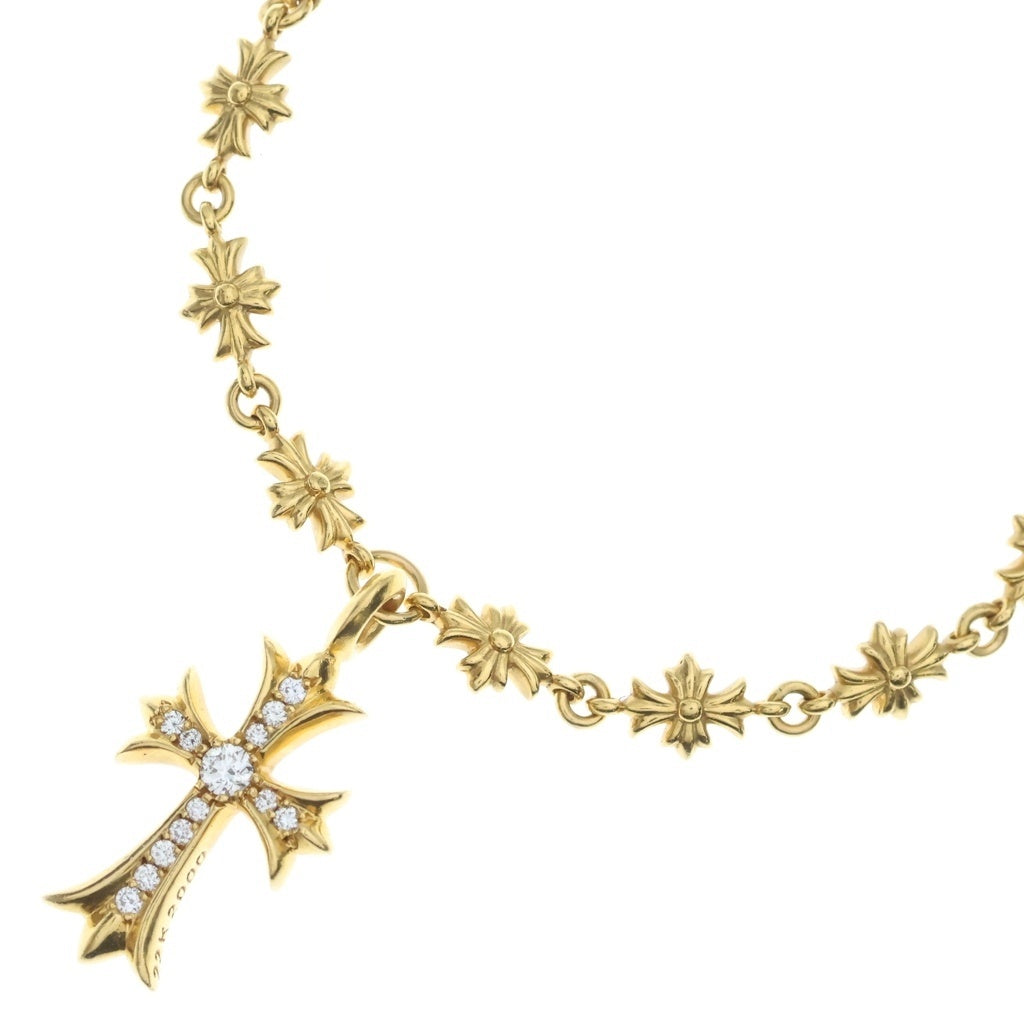 CHROME HEARTS(クロムハーツ) 22K TNY E18CRS F P/DIA/タイニーEファットクロス パヴェダイヤ ネックレス ゴールド