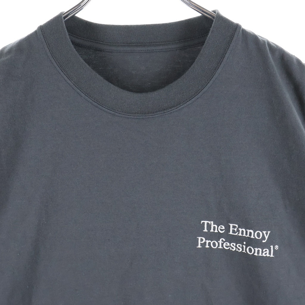 The Ennoy Professional(エンノイプロフェッショナル) フロントロゴ刺繍 クルーネック半袖Tシャツ カットソー グレー SS25BRENCT05NTL