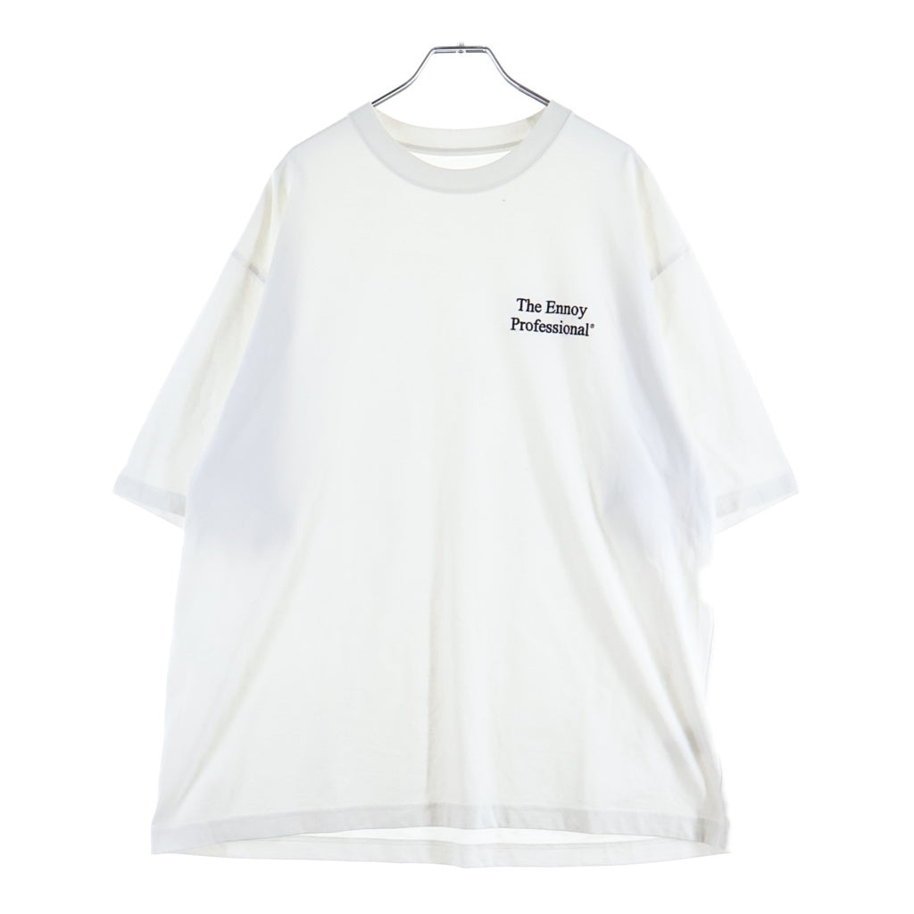 The Ennoy Professional(エンノイプロフェッショナル) フロントロゴ刺繍 クルーネック半袖Tシャツ カットソー ホワイト SS25BRENCT05NTL SS25BRENCT04NTL