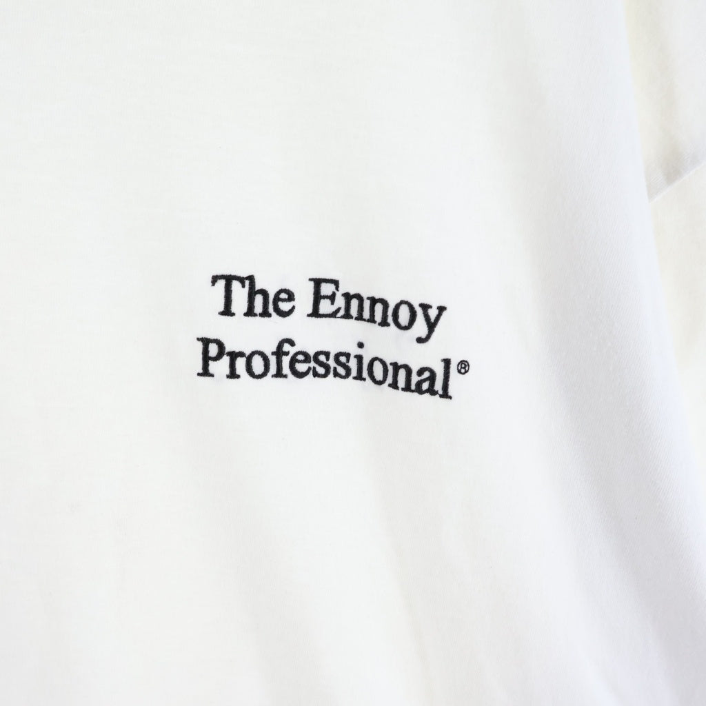 The Ennoy Professional(エンノイプロフェッショナル) フロントロゴ刺繍 クルーネック半袖Tシャツ カットソー ホワイト SS25BRENCT05NTL SS25BRENCT04NTL