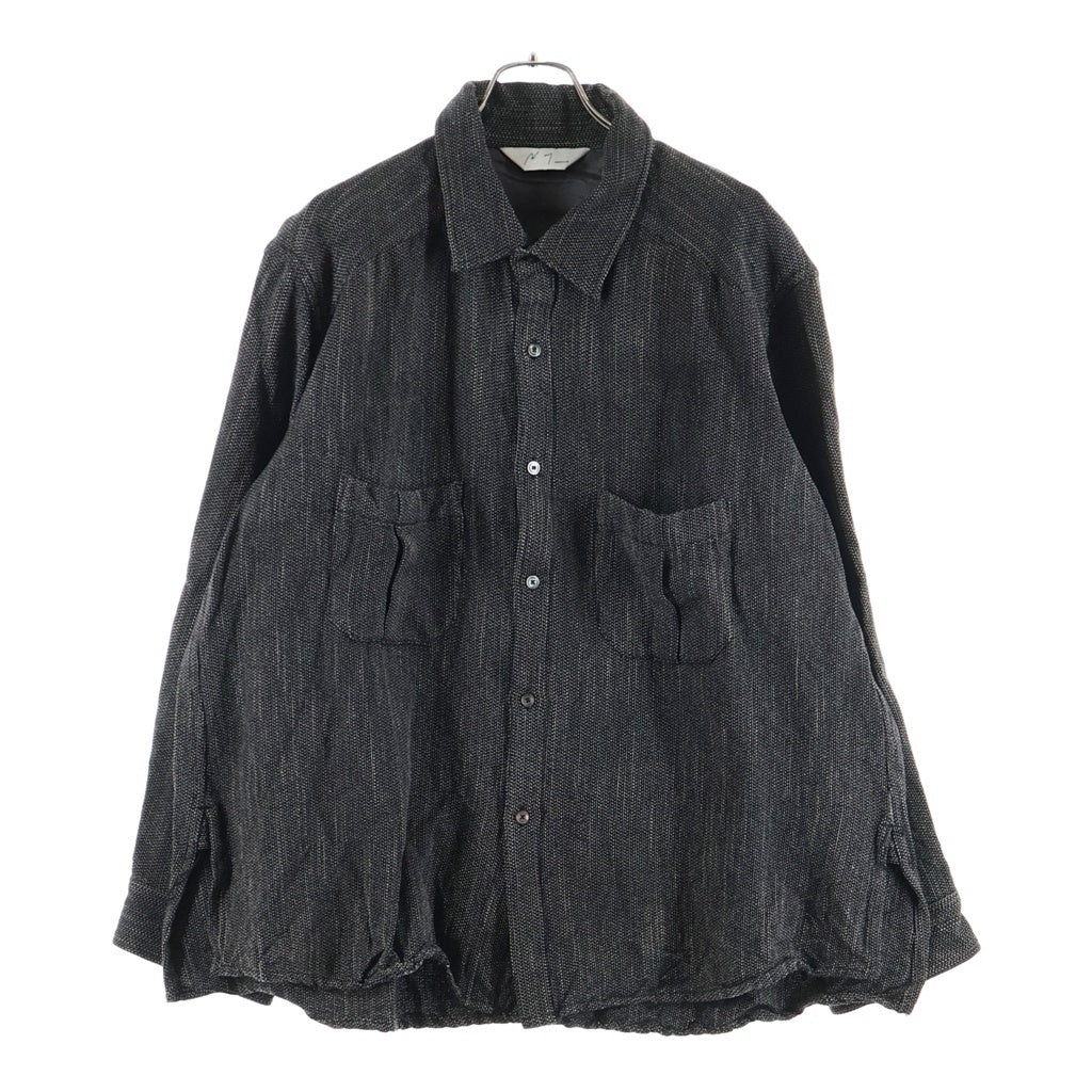 ANCELLM(アンセルム) NEL CHECK OVER WORK SHIRT ネル チェック1オーバーワーク長袖シャツ ブラック ANC-SH74-B
