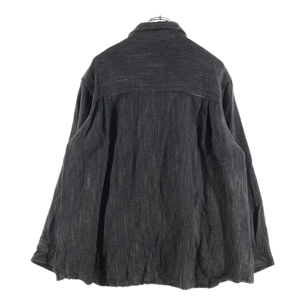 ANCELLM(アンセルム) NEL CHECK OVER WORK SHIRT ネル チェック1オーバーワーク長袖シャツ ブラック ANC-SH74-B