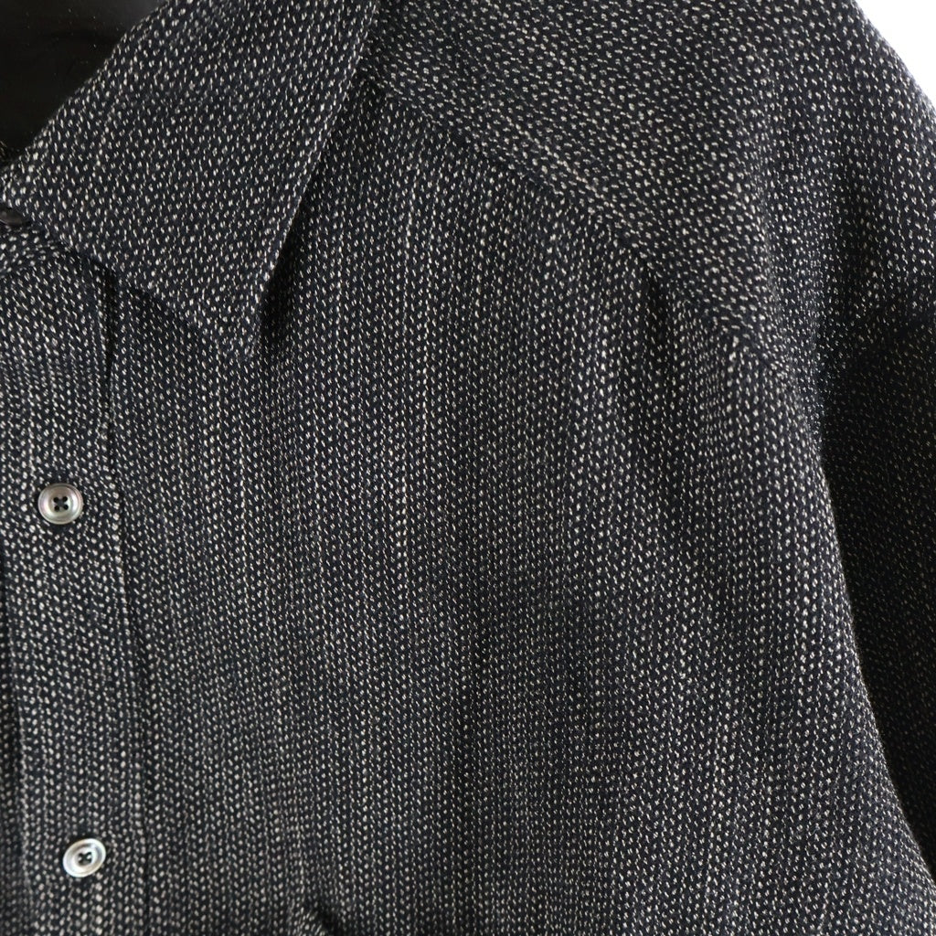 ANCELLM(アンセルム) NEL CHECK OVER WORK SHIRT ネル チェック1オーバーワーク長袖シャツ ブラック ANC-SH74-B