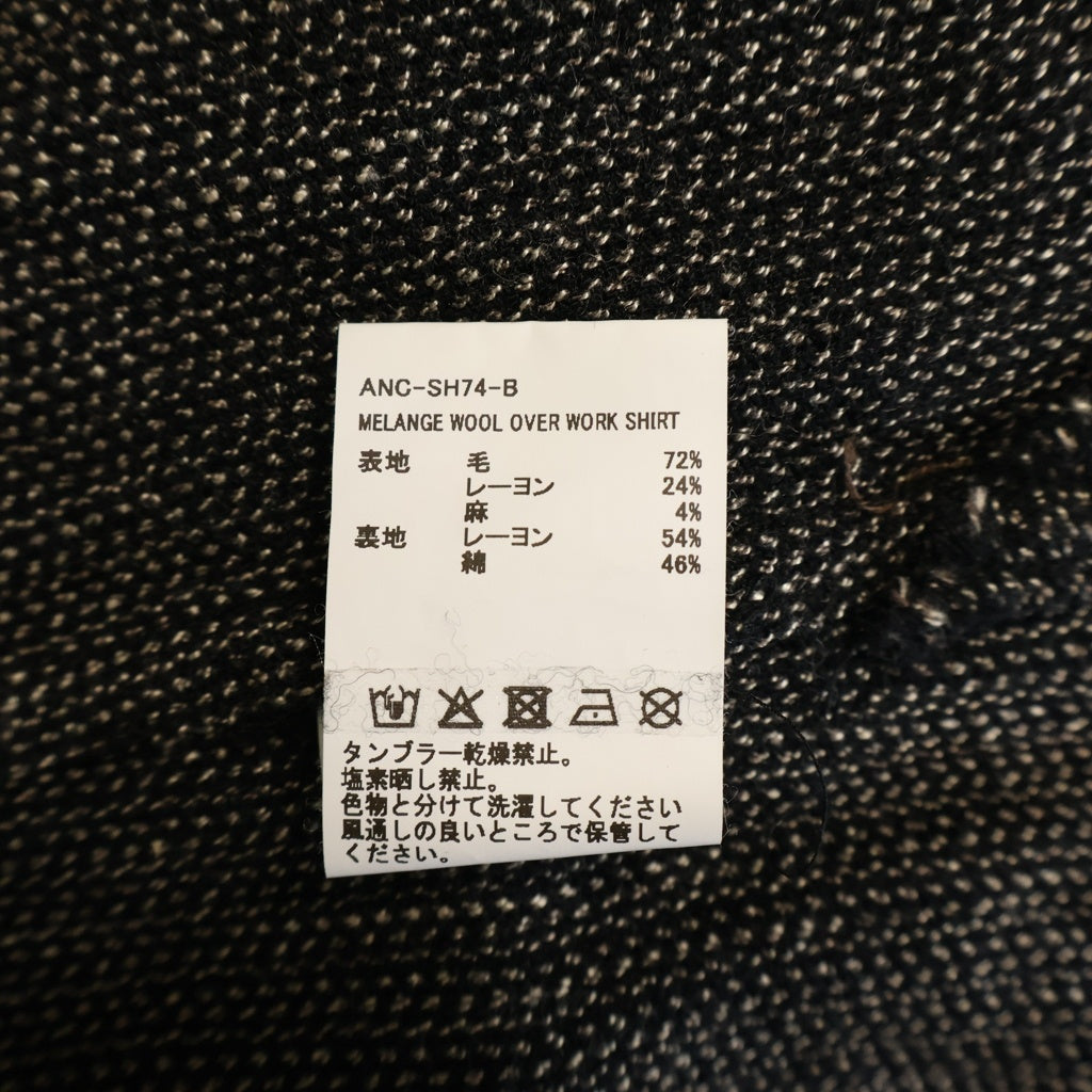 ANCELLM(アンセルム) NEL CHECK OVER WORK SHIRT ネル チェック1オーバーワーク長袖シャツ ブラック ANC-SH74-B