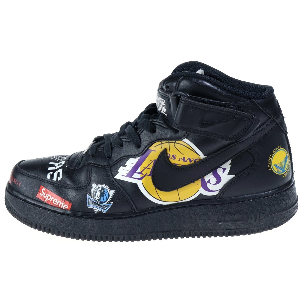 NIKE(ナイキ) ×supreme NBA × Nike Air Force 1 Mid '07 Black エアフォース1 ミッド ブラック AQ8017-001