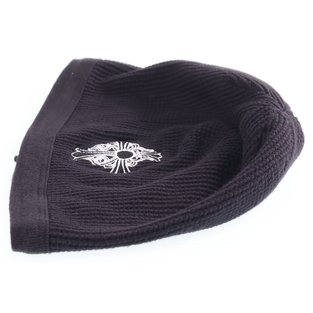CHROME HEARTS(クロムハーツ) CHクロス刺繍 ビーニー サーマルニット帽 ブラック