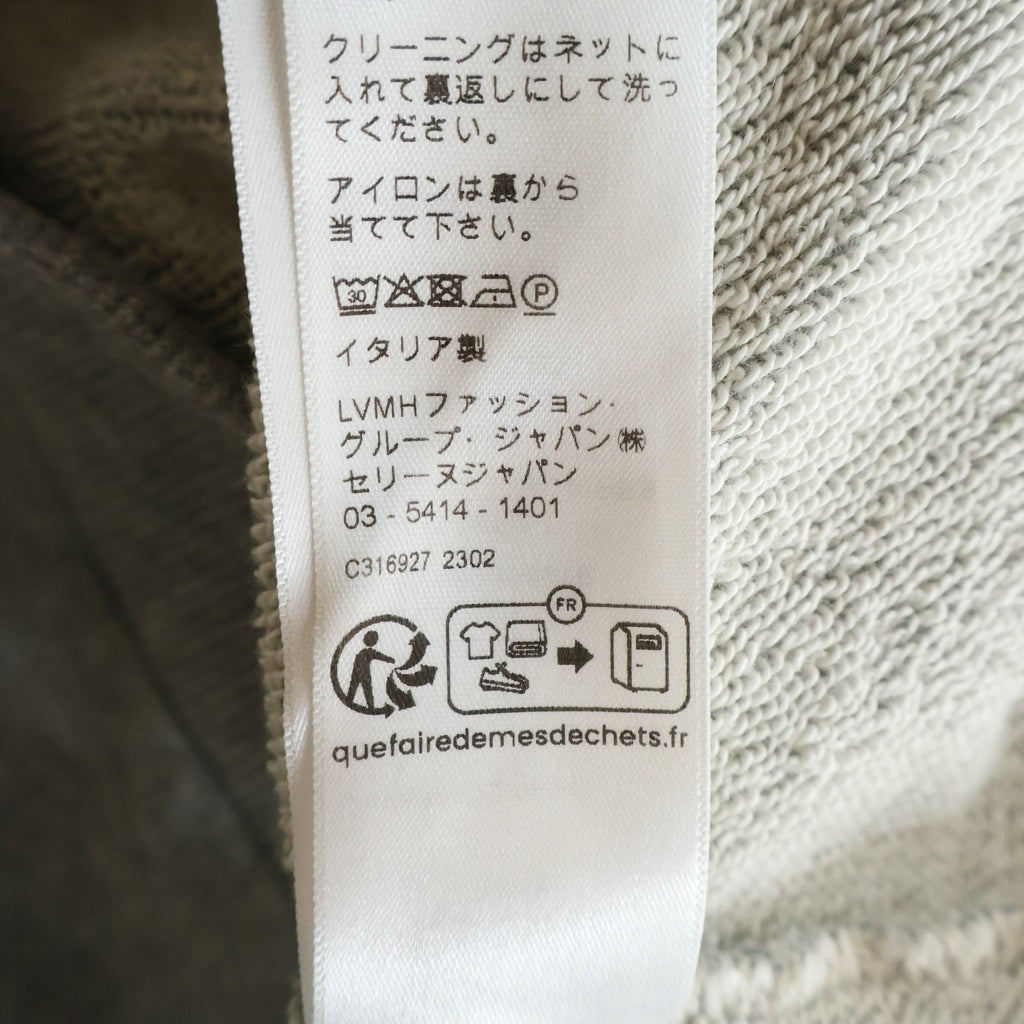 CELINE(セリーヌ) 21AW Loose Sweatshirt In Cotton Fleece ロゴ ドローコード プルオーバー パーカー グレー 2Y468670Q.08GC