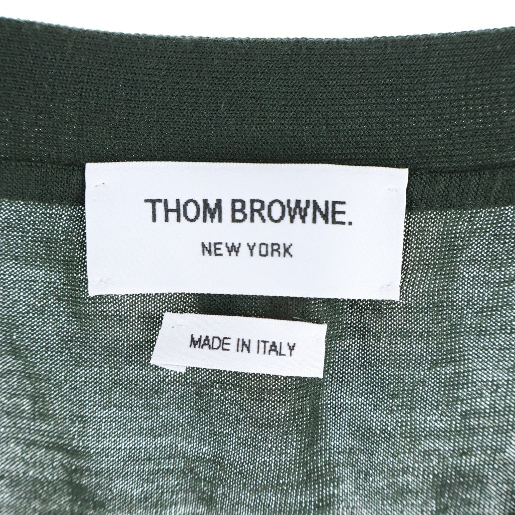 THOM BROWNE(トムブラウン) V NECK CARDIGAN ブイネック カーディガン カーキ MKCRS01A MKC002A-Y1014320