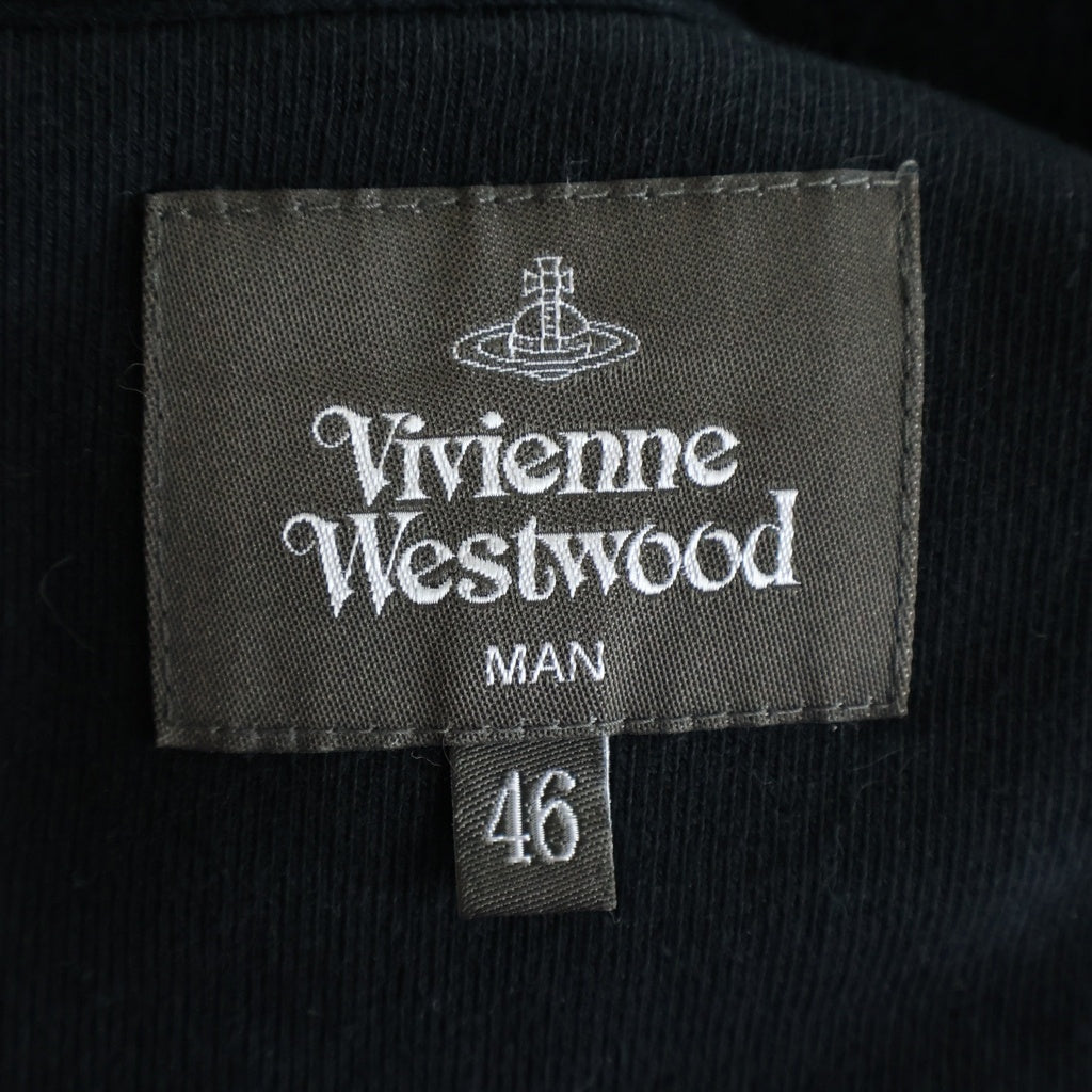 Vivienne Westwood MAN(ヴィヴィアンウエストウッドマン) フロントオーブ刺繍 プルオーバースウェットパーカー ブラック VW-J2-85000
