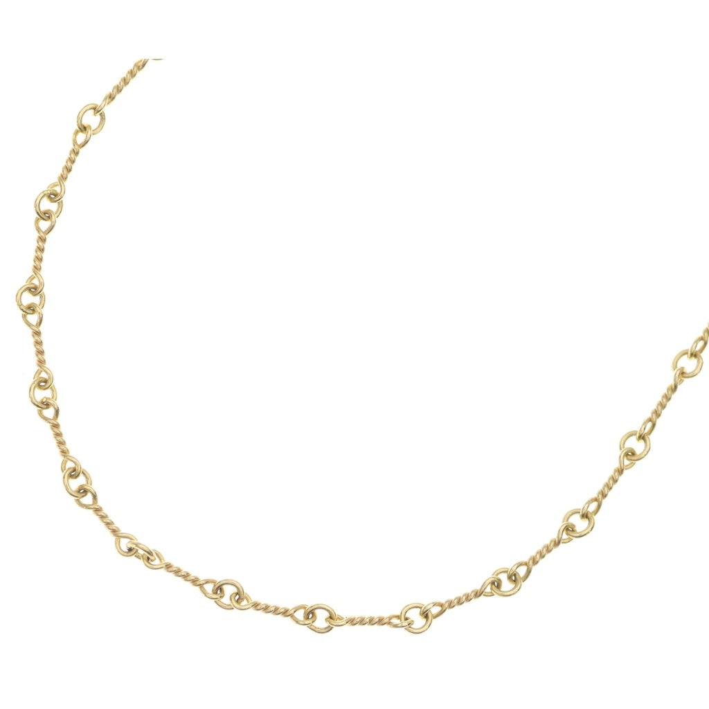 CHROME HEARTS(クロムハーツ) 22K NECKCHAIN T18 ツイストチェーンネックレス 18inch ゴールド