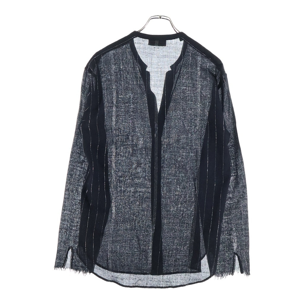SAINT LAURENT PARIS(サンローランパリ) 18SS ラメストライプ ウール長袖シャツ ブラック 496202