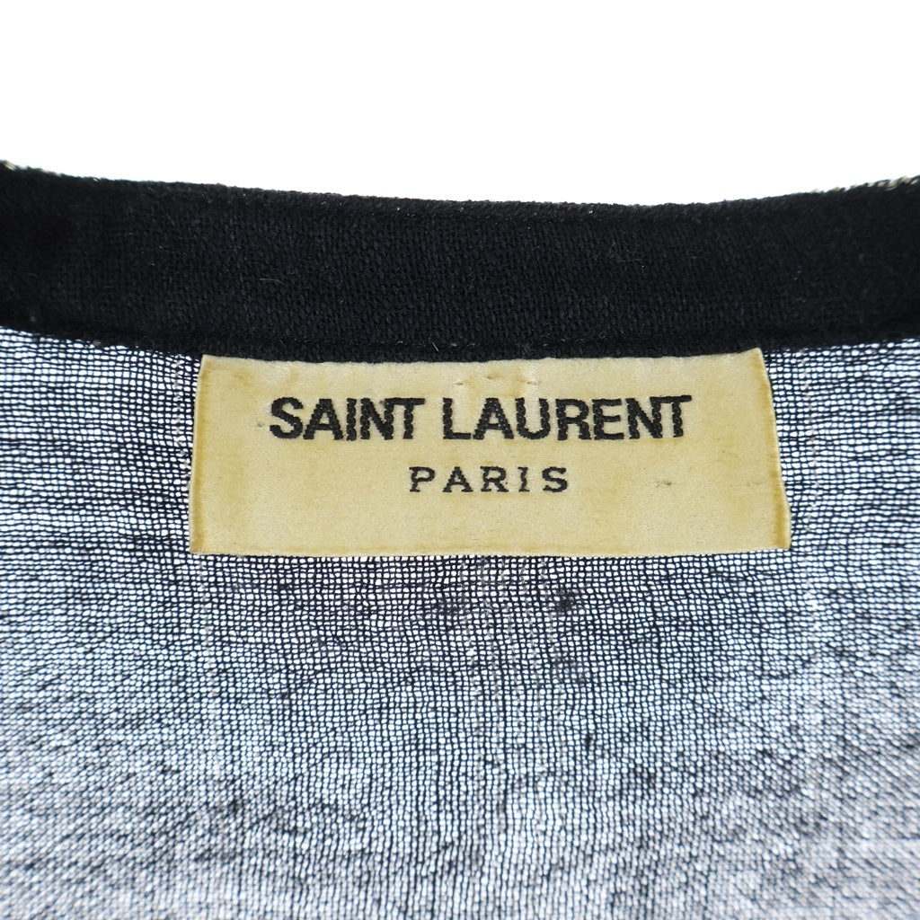 SAINT LAURENT PARIS(サンローランパリ) 18SS ラメストライプ ウール長袖シャツ ブラック 496202