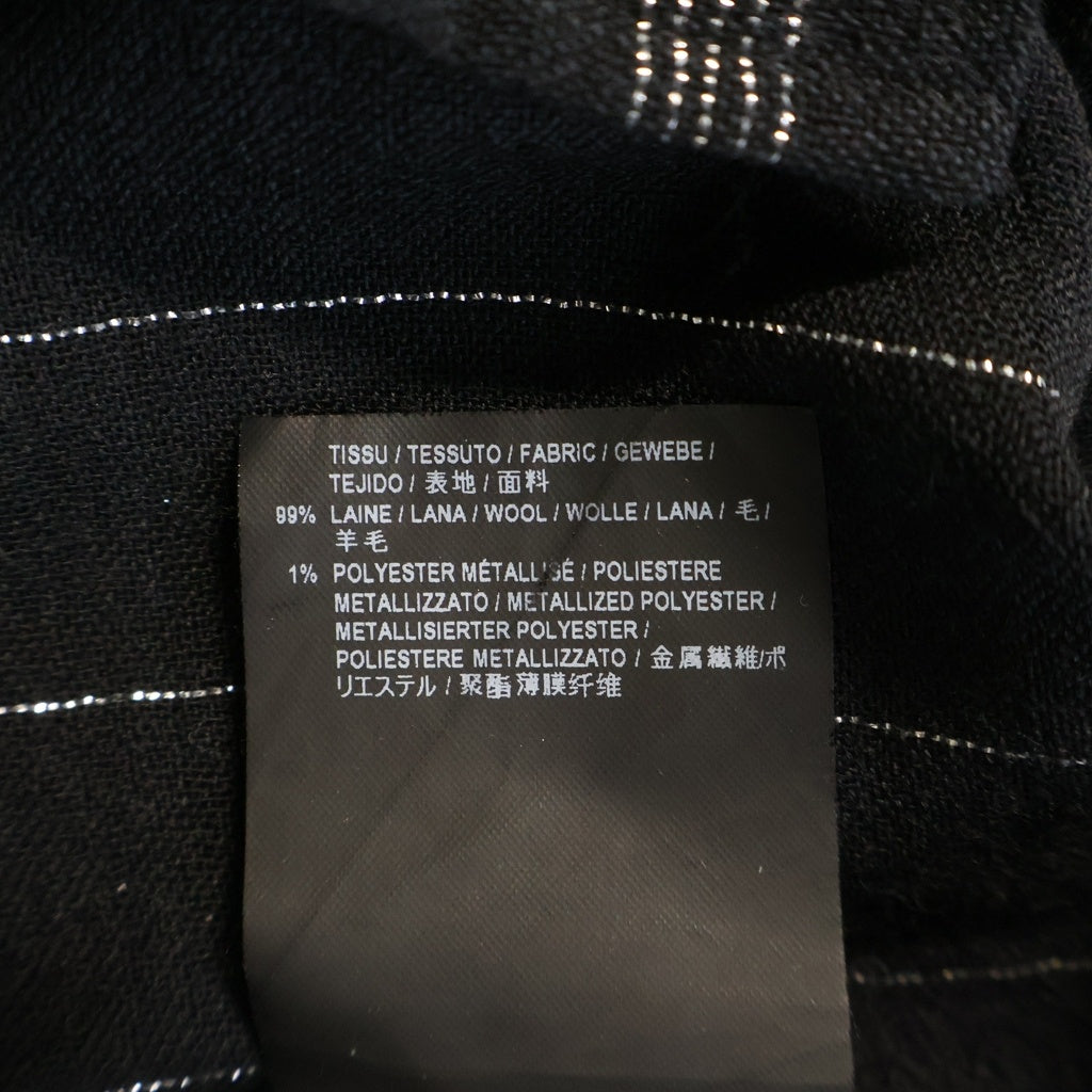 SAINT LAURENT PARIS(サンローランパリ) 18SS ラメストライプ ウール長袖シャツ ブラック 496202
