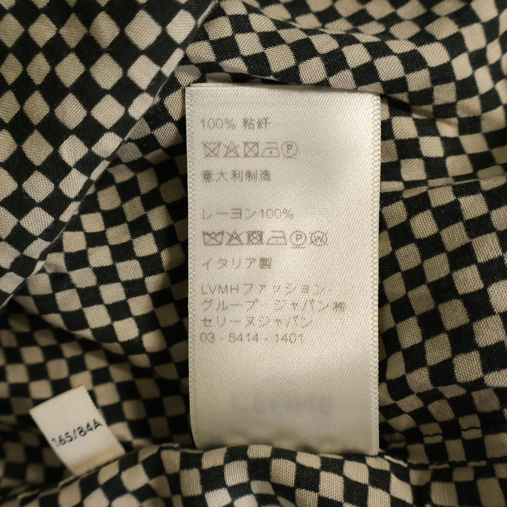 CELINE(セリーヌ) 21SS レーヨン総柄長袖シャツ ブラック/ホワイト 2C028329M