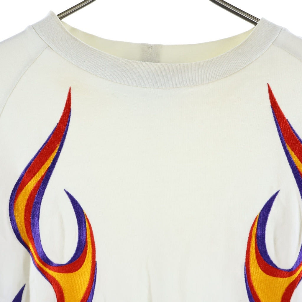 Etudes(エチュード) FIRE PATTERN TEE ファイヤーパターン 長袖Tシャツ ホワイト