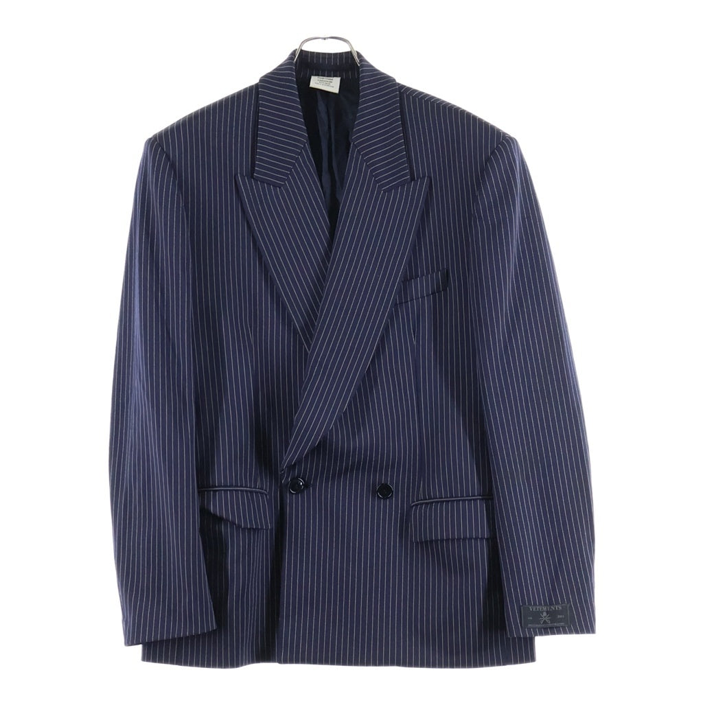 VETEMENTS(ヴェトモン) 20AW Striped Tailored Jacket ストライプ テーラードジャケット ネイビー SS20JA261