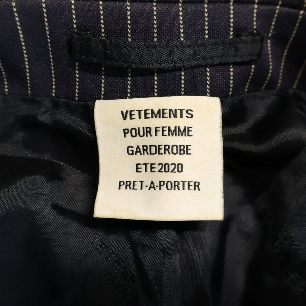 VETEMENTS(ヴェトモン) 20AW Striped Tailored Jacket ストライプ テーラードジャケット ネイビー SS20JA261