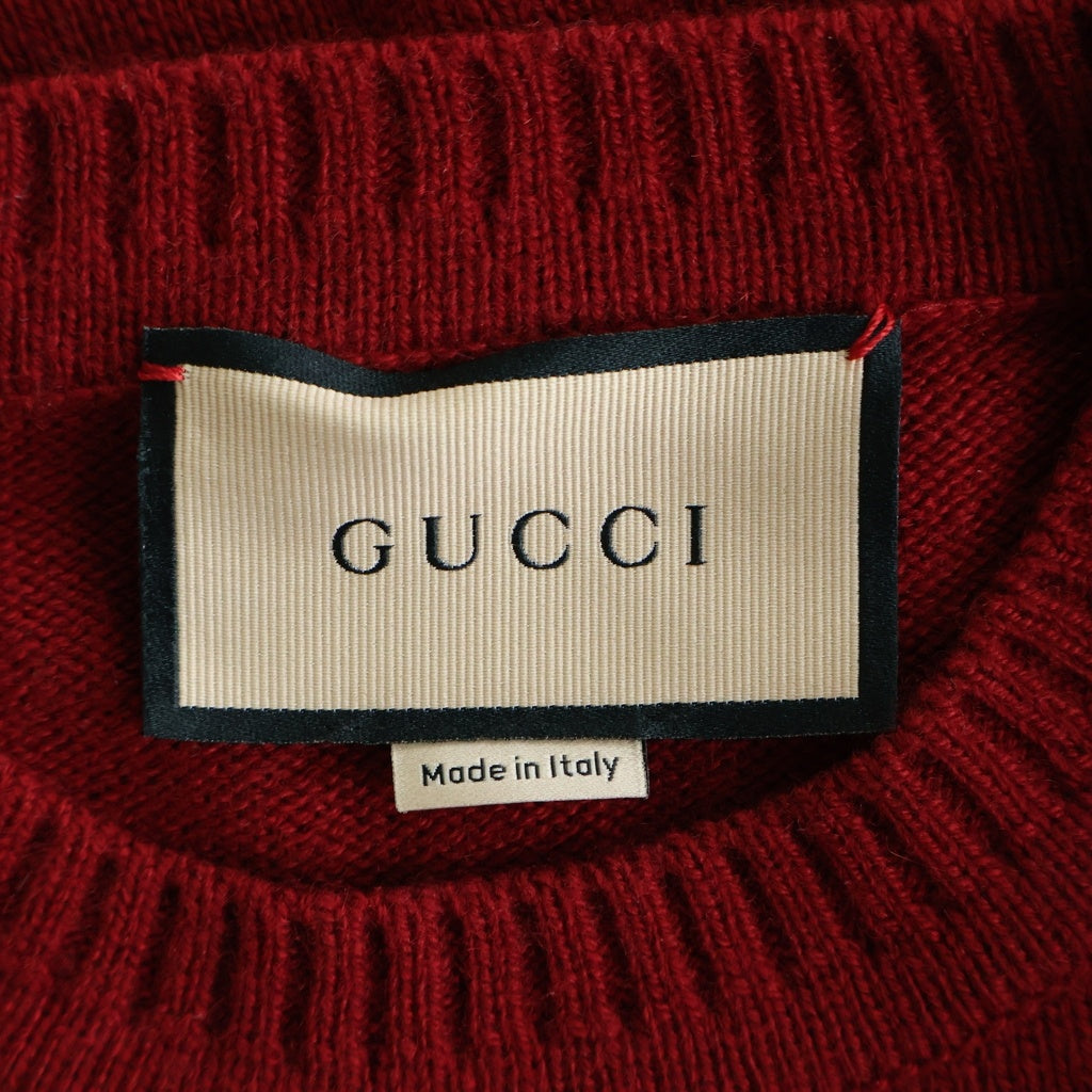 GUCCI(グッチ) カシミア クルーネックニットセーター レディース レッド 628389 XKBH9