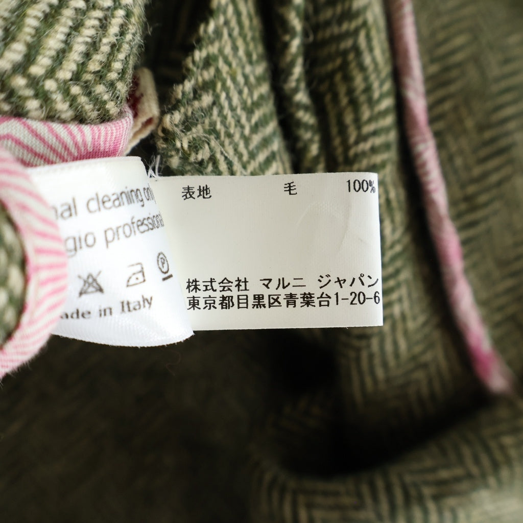 MARNI(マルニ) ノーカラーウールジャケット マルチボタン レディース カーキ