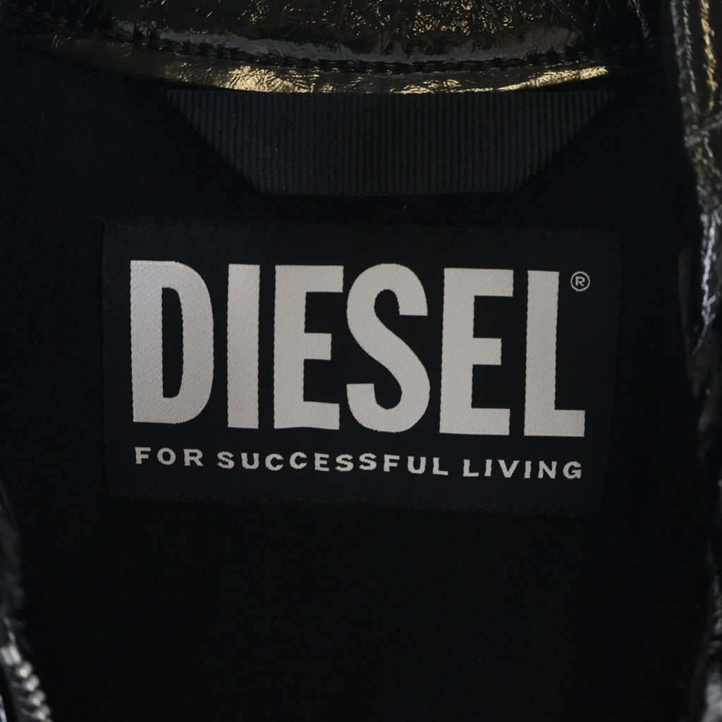 DIESEL(ディーゼル) 22AW J-LOU ジップアップエナメルジャケット ブラック A03671