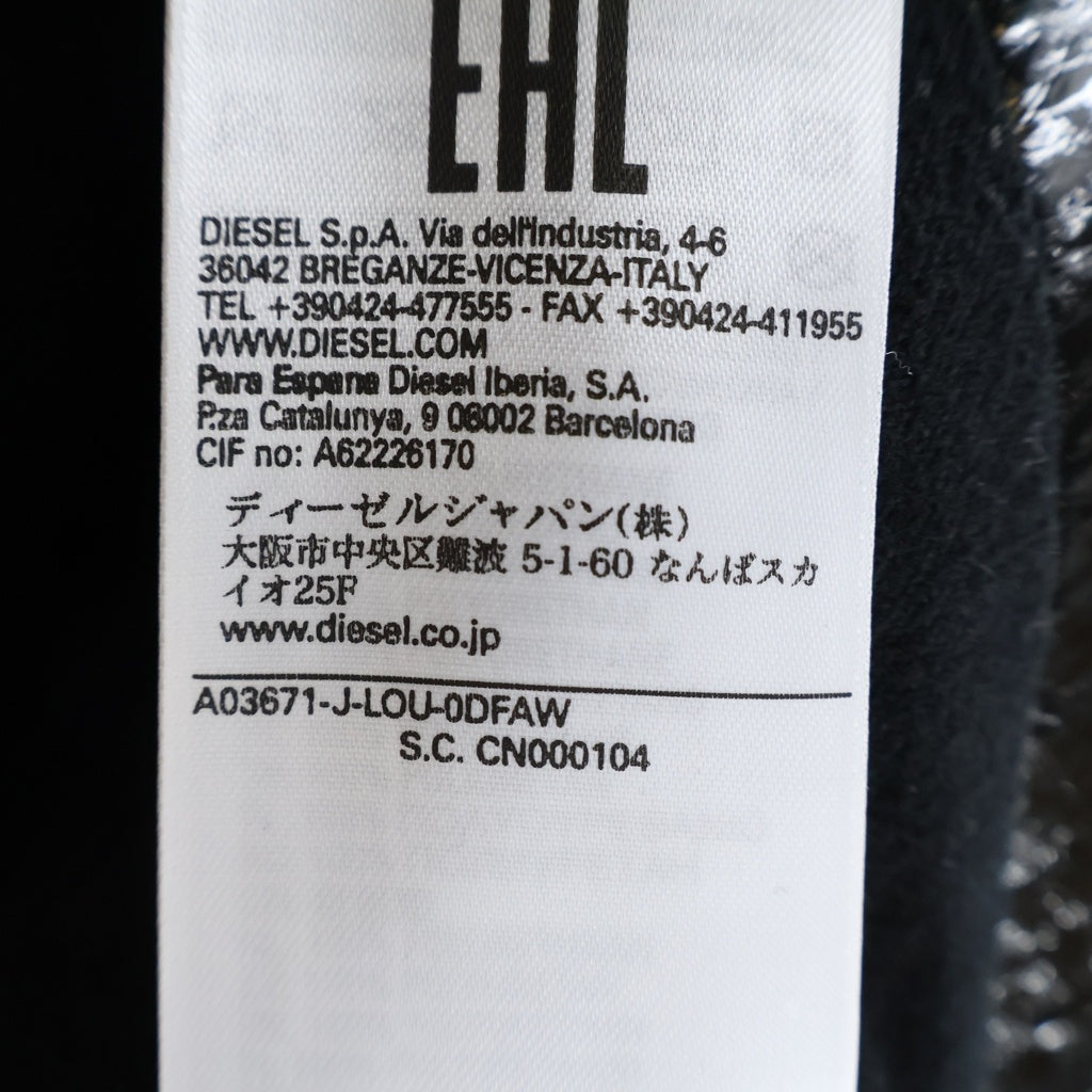 DIESEL(ディーゼル) 22AW J-LOU ジップアップエナメルジャケット ブラック A03671
