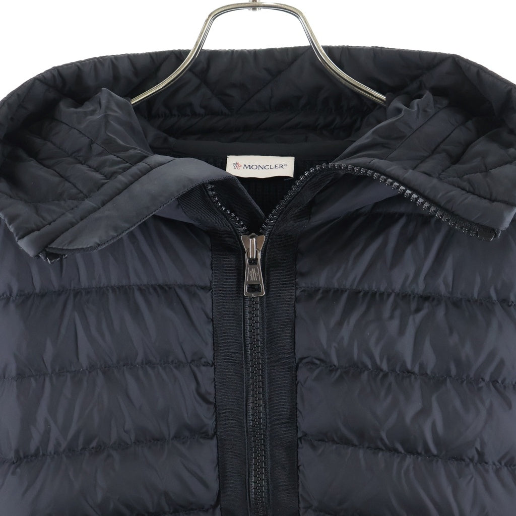 MONCLER(モンクレール) CARDIGAN TRICOT カーディガントリコット ニット切り替え ジップアップダウンジャケット ブラック I20919BB50800