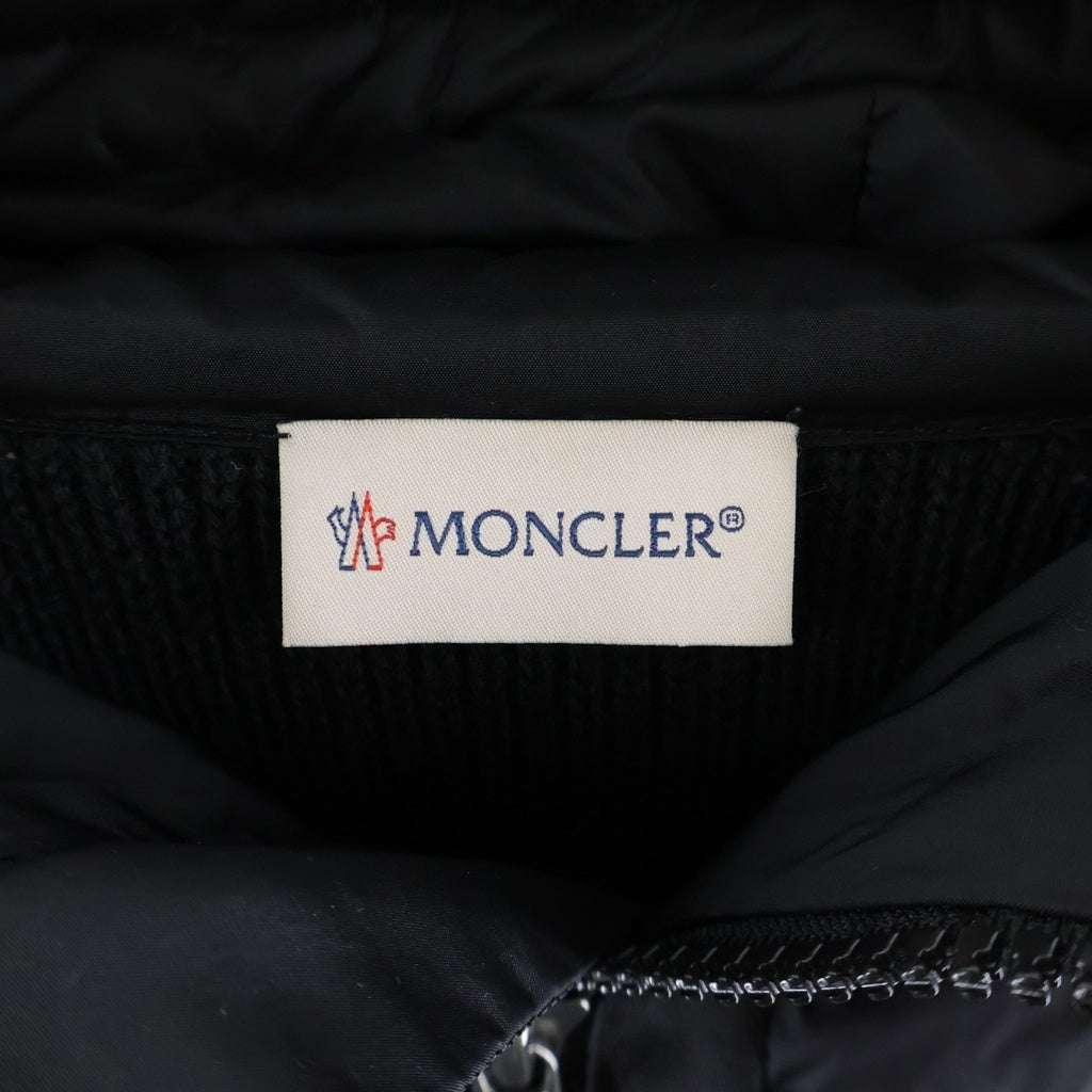 MONCLER(モンクレール) CARDIGAN TRICOT カーディガントリコット ニット切り替え ジップアップダウンジャケット ブラック I20919BB50800